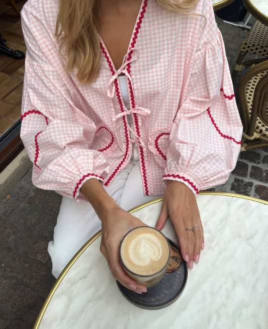 Claudia – Bluse Gingham mit Knoten