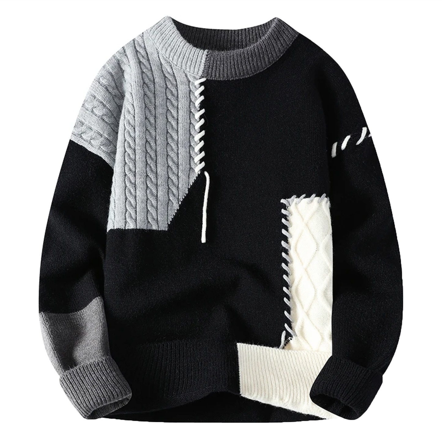 Timo – Men's Patchwork Knit Sweater