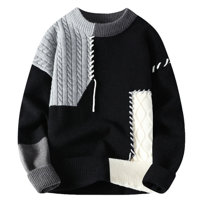 Timo – Men's Patchwork Knit Sweater