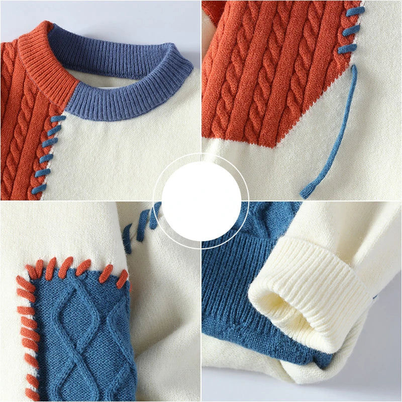 Timo – Men's Patchwork Knit Sweater