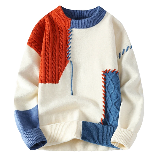 Timo – Men's Patchwork Knit Sweater