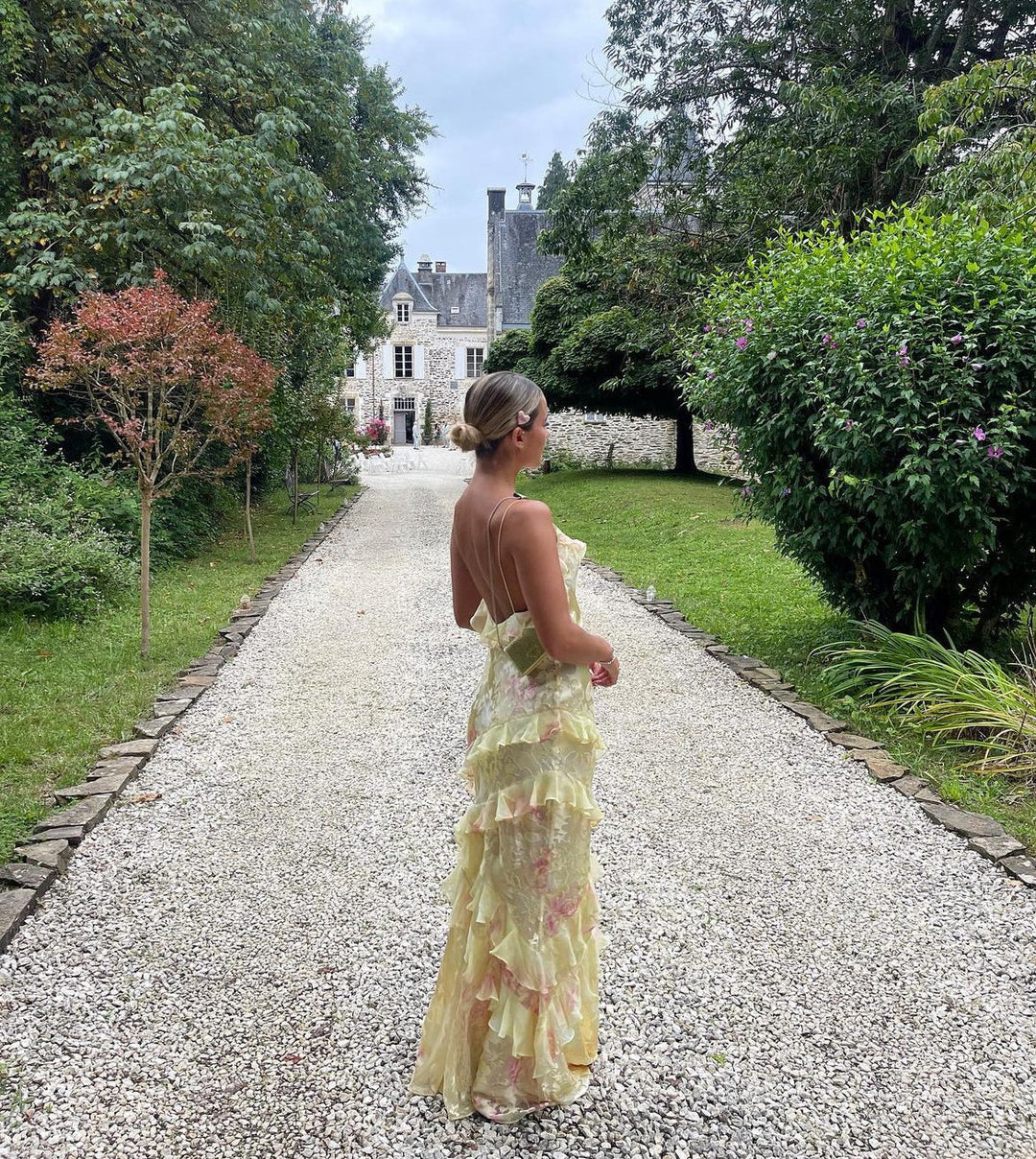 Talisa - Damen Maxikleid mit Volants, Elegant & Fließend
