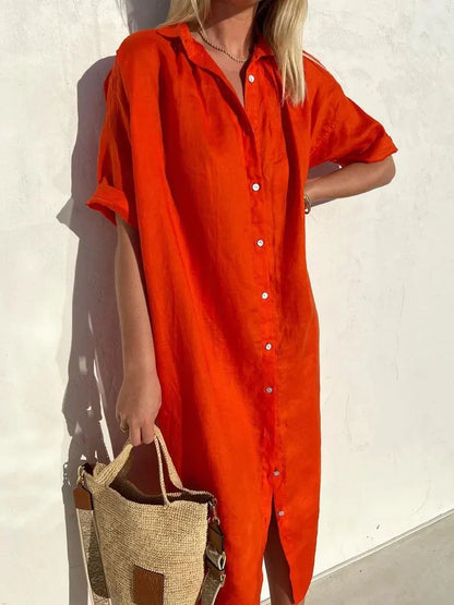 Ellery - sukienka lniana o kroju locker z eleganckim wyglądem