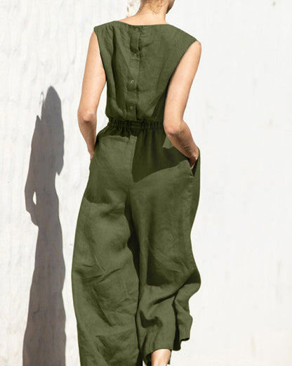 Lorena - Leichter Damen-Sommerjumpsuit ohne Ärmel