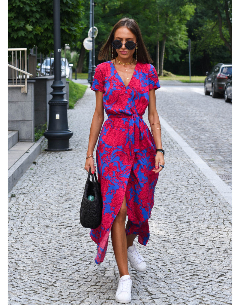 Mia - Langes Sommerkleid Mit V-Ausschnitt
