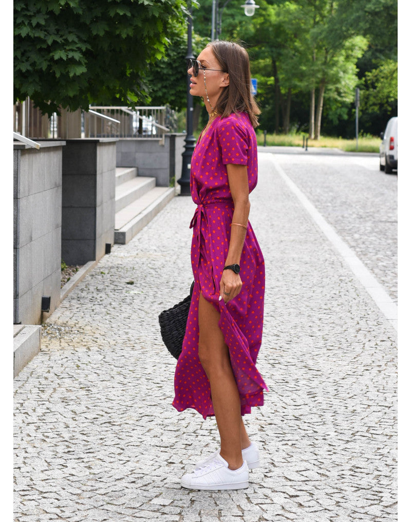 Mia - Langes Sommerkleid Mit V-Ausschnitt