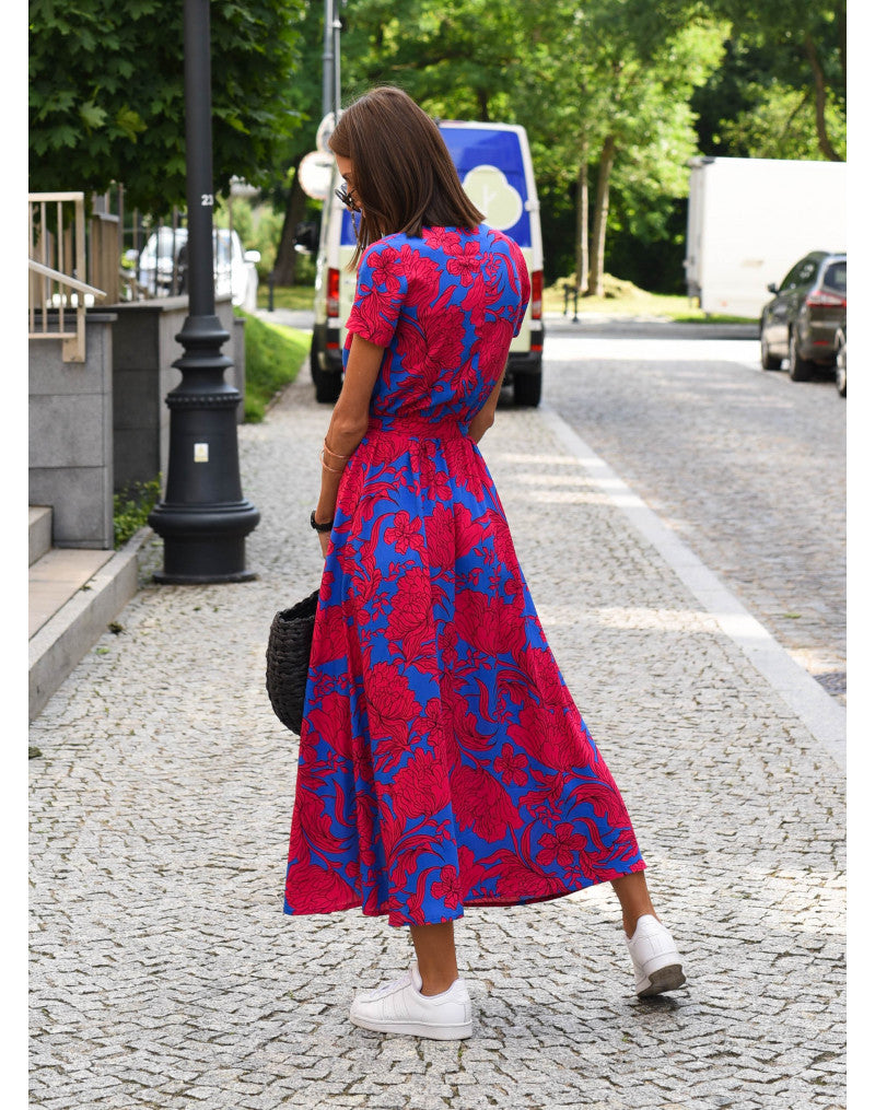 Mia - Langes Sommerkleid Mit V-Ausschnitt