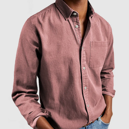 Evander - Herren Freizeit-Jeanshemd, Weiche Baumwollmischung