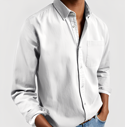 Maxime - Lockeres Jeanshemd Weicher Stoffmix