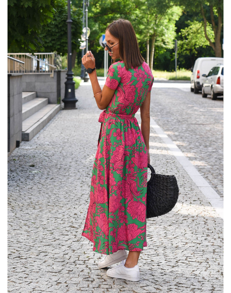 Mia - Langes Sommerkleid Mit V-Ausschnitt
