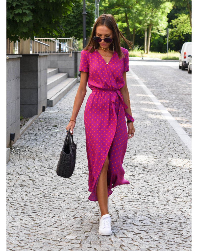 Mia - Langes Sommerkleid Mit V-Ausschnitt