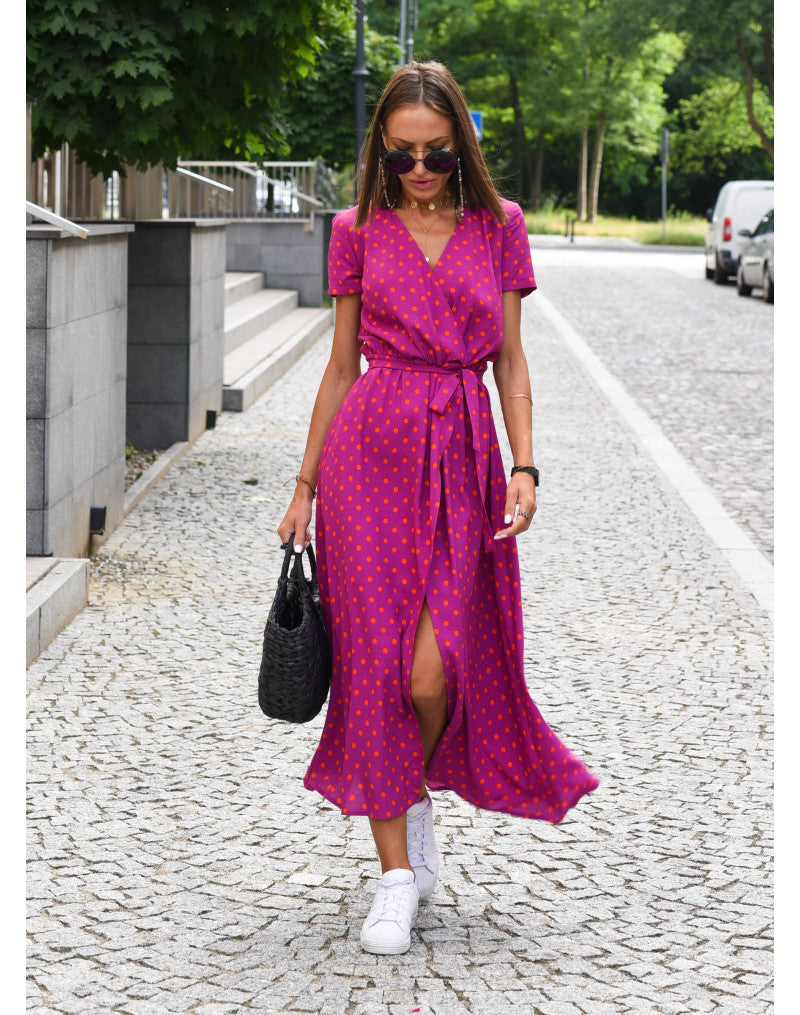 Mia - Langes Sommerkleid Mit V-Ausschnitt