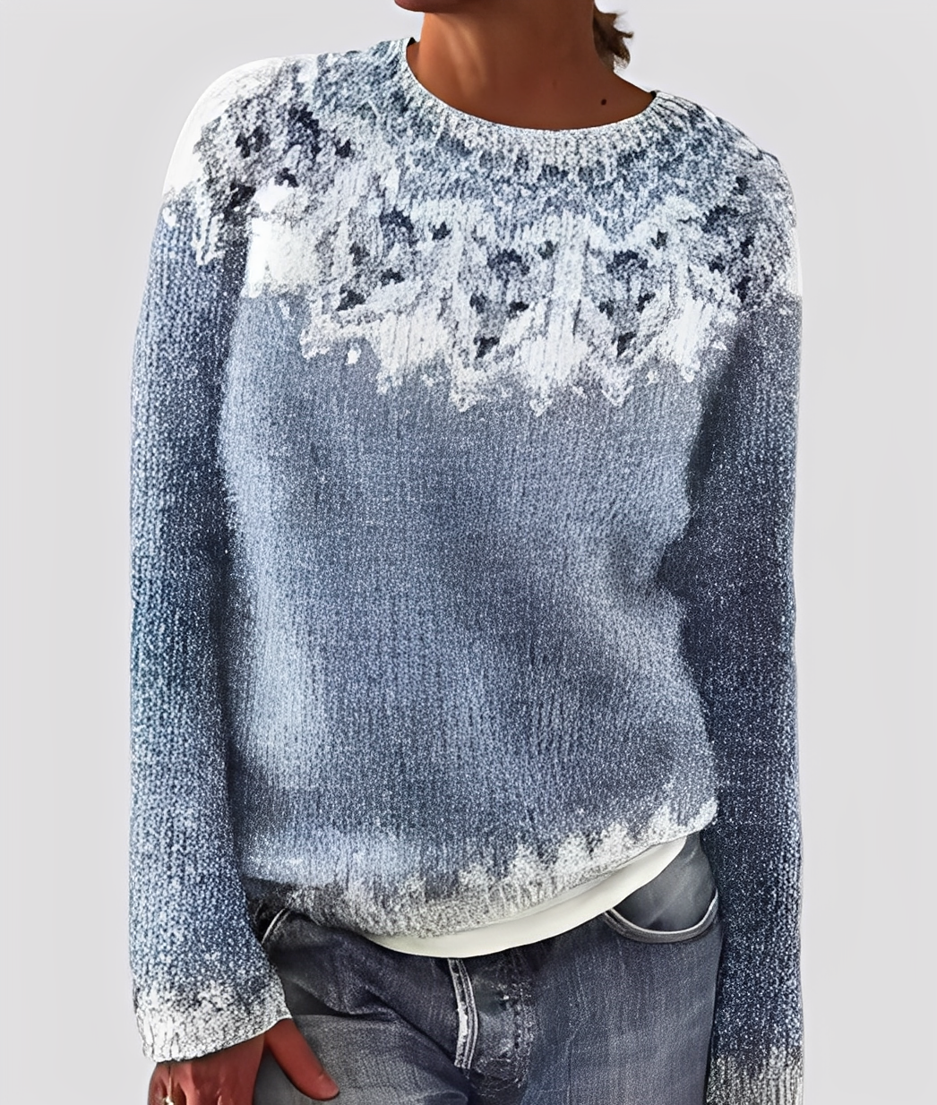 Christal - Elegancki, luźno skrojony damski sweter z wełny