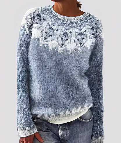 Christal - Elegancki, luźno skrojony damski sweter z wełny