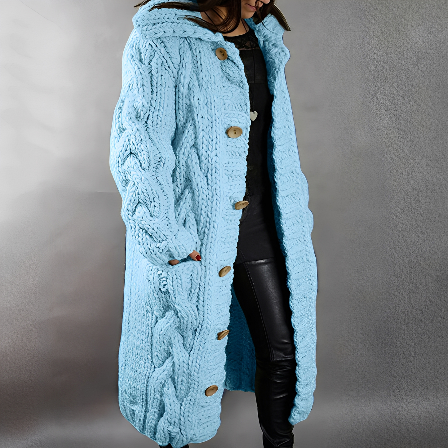 Arielle - elegantní a ležérně střižený dlouhý vlněný kardigan pro dámy