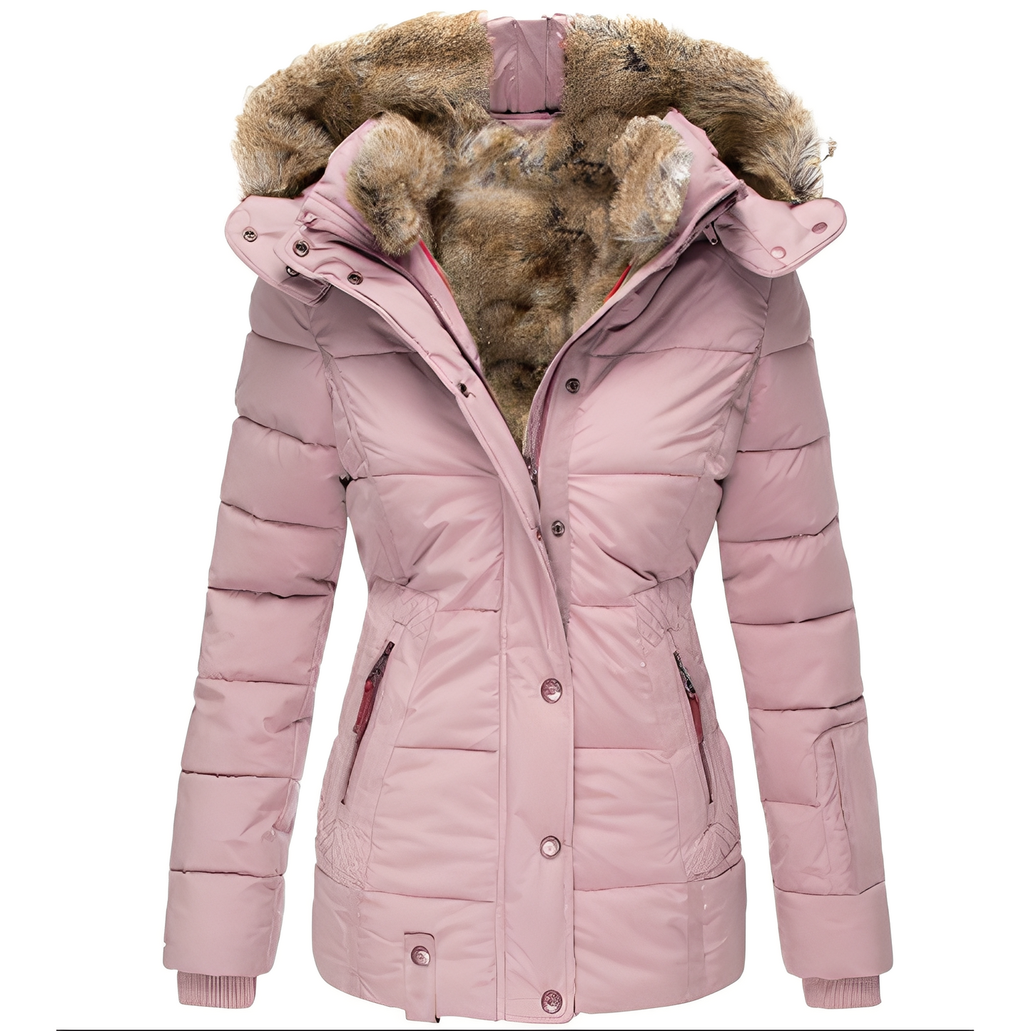 Odelia - Elegante, figurbetonte Jacke mit Pelzkragen für Damen