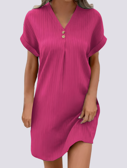 Irene - Elegantes, fließendes Damenkleid mit V-Ausschnitt