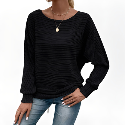Eleanore - Comfortable, loose-fitting striped sweater for women