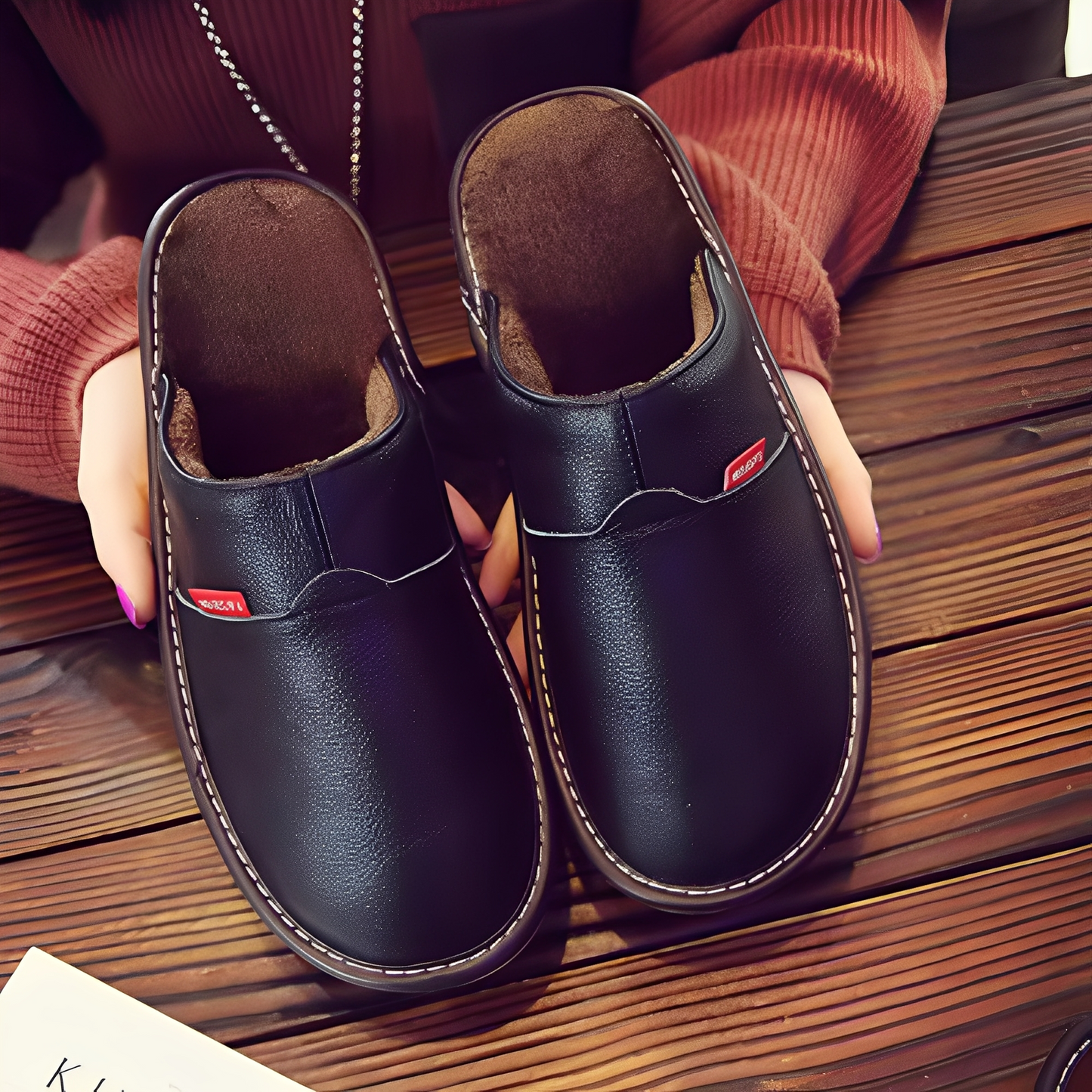 Jasper - pantofole da uomo con design morbido e foderato in pelliccia