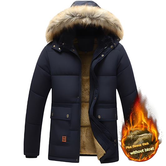Crispian - Parka-manteau chaud avec capuche amovible pour hommes
