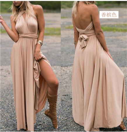 Lyla – Langes sexy Kleid mit V-Ausschnitt