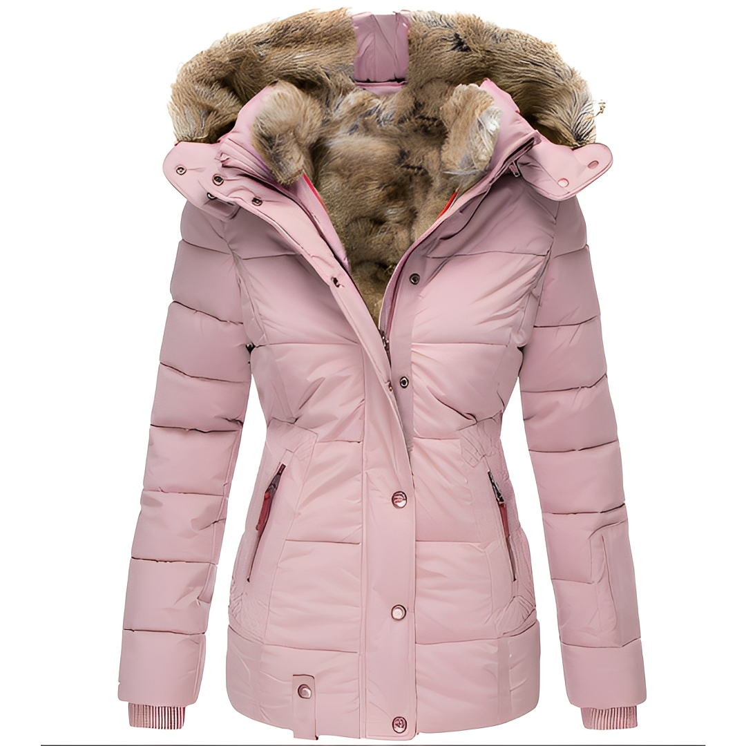 Léopoldine - Damen-Winterdaunenjacke mit Kapuze