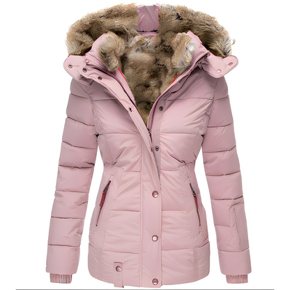 Léopoldine - Damen-Winterdaunenjacke mit Kapuze