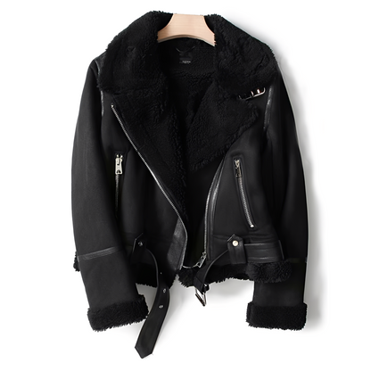 Serrena - Bequem warme Damenlederjacke