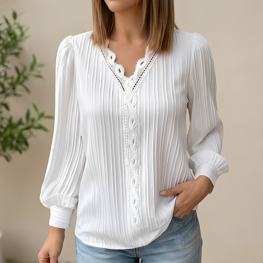 Antonette - Elegante Sommerbluse mit V-Ausschnitt für Frauen