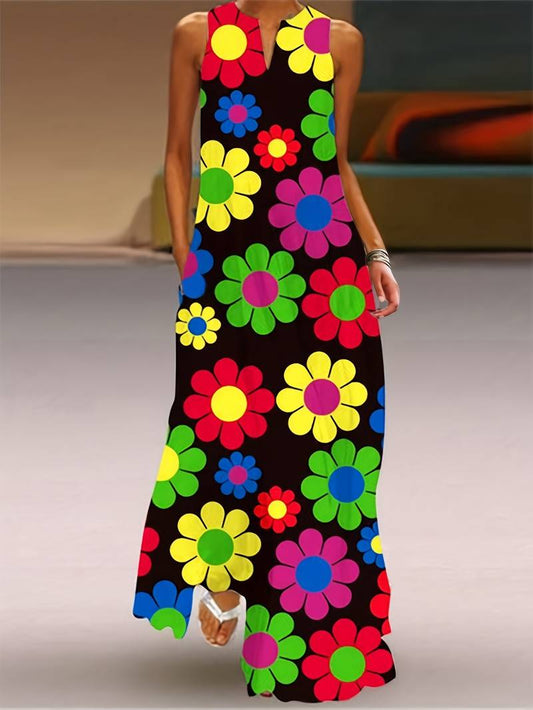 Grace - V-Ausschnitt-Kleid mit Blumendruck