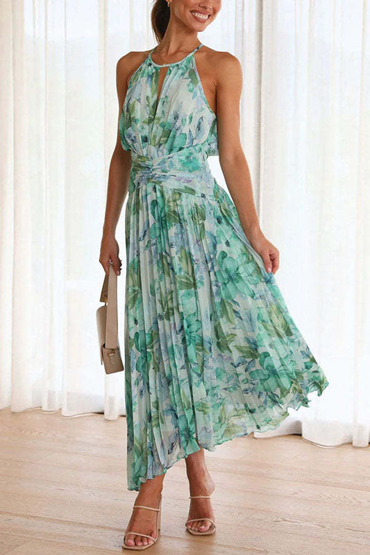 Jinora - Vielseitiges knielanges Kleid mit Blumenmuster