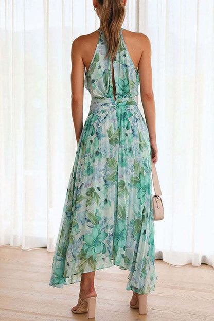 Jinora - Vielseitiges knielanges Kleid mit Blumenmuster