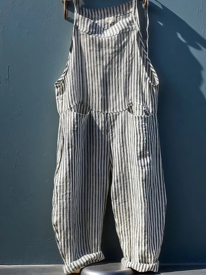 Alyssa - Frauen-Overall mit Streifen und weitem Bein