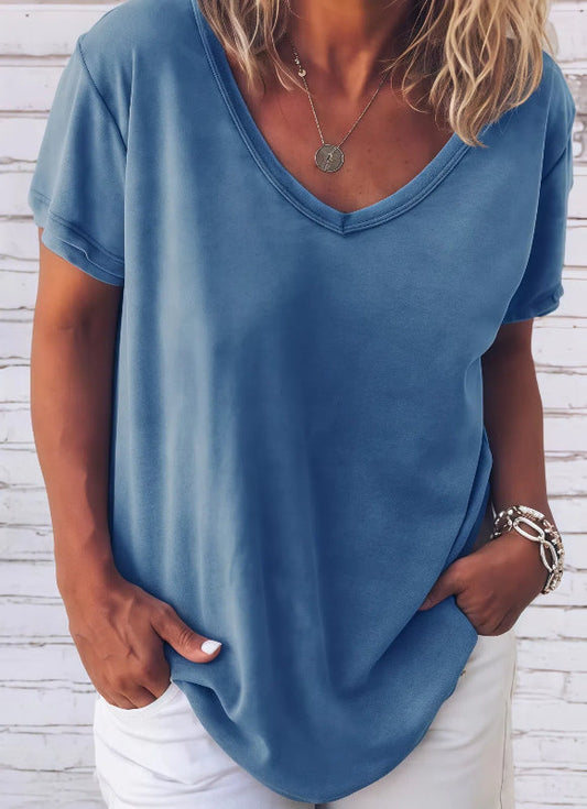 Estela - Lockeres T-Shirt mit V-Ausschnitt
