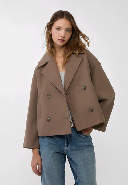 Claire – Kurze Stilvolle Zweireihige Jacke