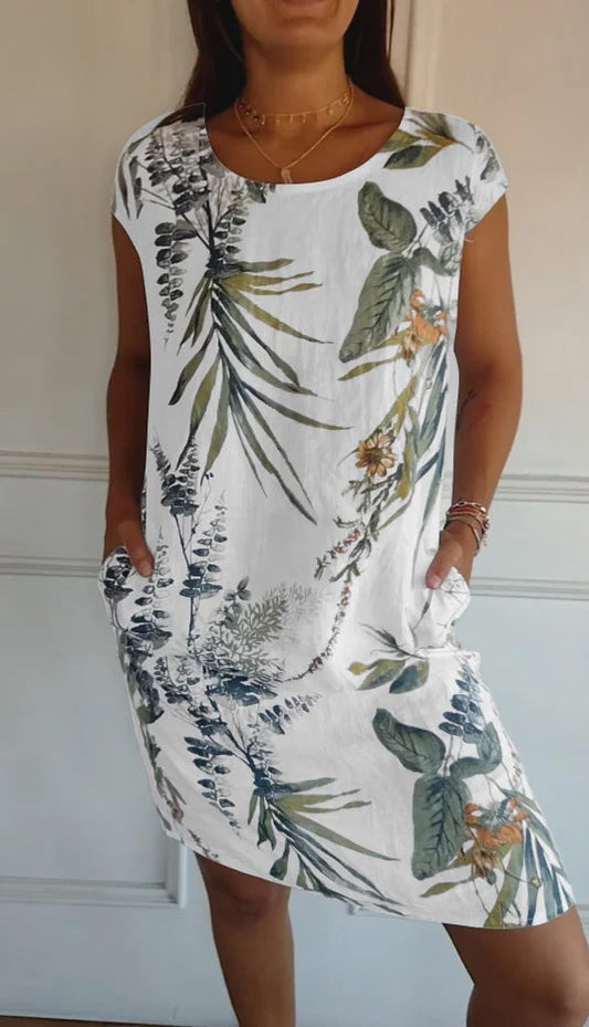 Britt – Kleid mit Print und rundem Ausschnitt