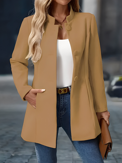 Cornélie - Teplejší dámský zimní kabát s knoflíky