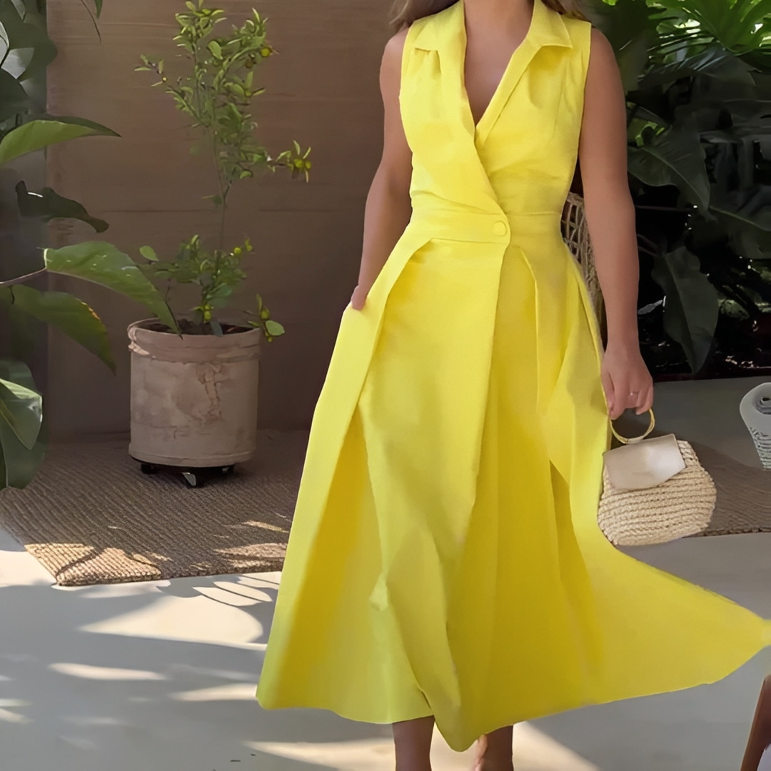 Diola - Elegantes Damenkleid mit V-Ausschnitt