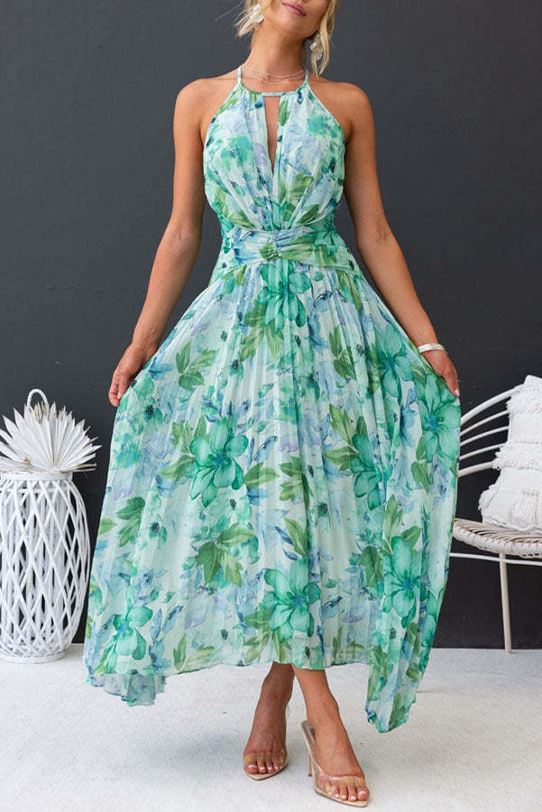 Jinora - Vielseitiges knielanges Kleid mit Blumenmuster