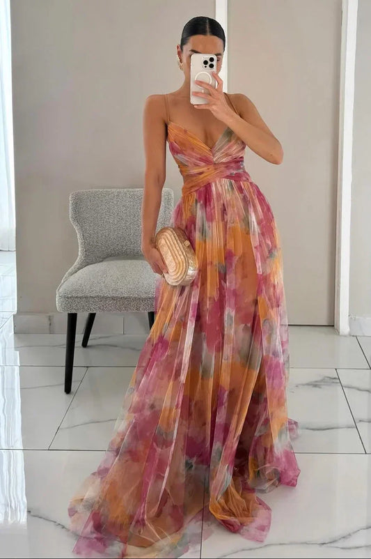 Brienne - Damen-Maxikleid, Elegant & Geschichtet