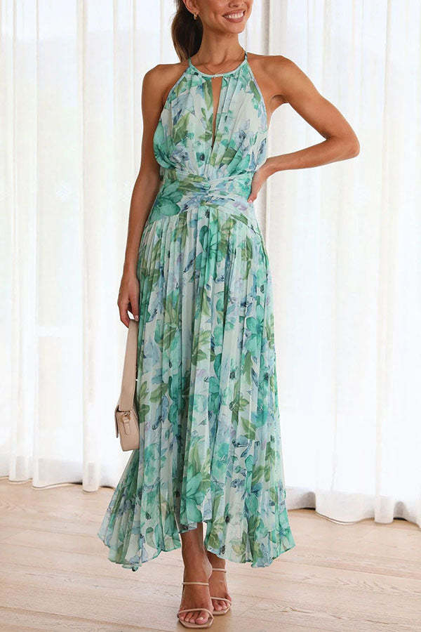 Jinora - Vielseitiges knielanges Kleid mit Blumenmuster