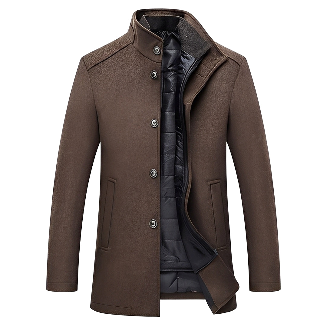 Kylian - chaqueta de invierno cálida para hombre con cuello alto y botones