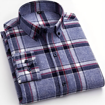 Nikolas - Chemise légère pour homme en tissu de coton à carreaux