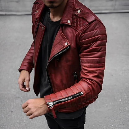 Matthew - Men's leather jacket in relaxed style