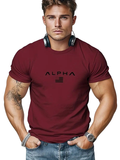 Neal - Prosty T-shirt z okrągłym dekoltem dla mężczyzn