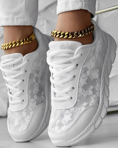 Elisabeth - Comfortable, airy women's sneakers with floral pattern