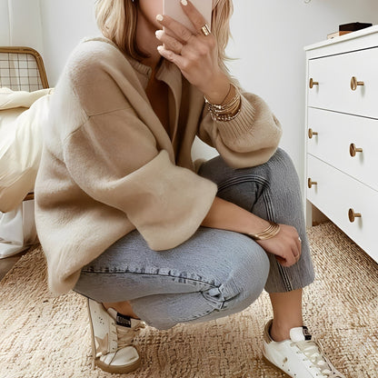 Mildred - Cardigan tricotat oversize călduros pentru femei