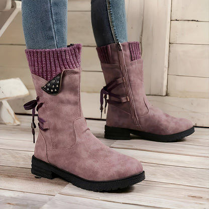 Sharalyn - Wygodne zimowe kozaki damskie o średniej wysokości cholewki