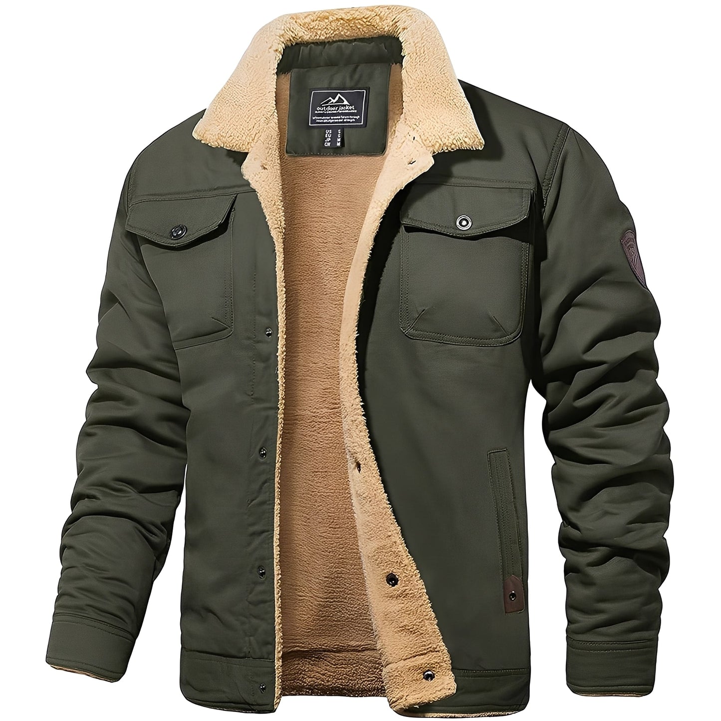 Joshua - Moderne, warme Herrenjacke mit Sherpa-Futter
