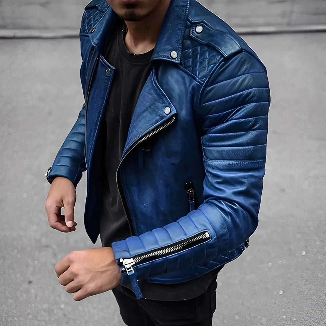 Matthew - Men's leather jacket in relaxed style
